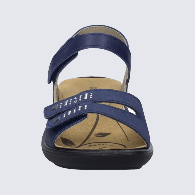 Nu-pieds Josef Seibel, nu-pieds confort et chic femme à velcro en cuir ocean