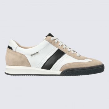 Sneakers Mephisto, Sneakers tendance à lacets semelle amovible femme cuir lisse beige