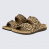 Mules Rohde, mules à boucles moderne femme en cuir nubuck imprimé léopard Mules Rohde, mules à boucles moderne femme en cuir nubuck imprimé léopard