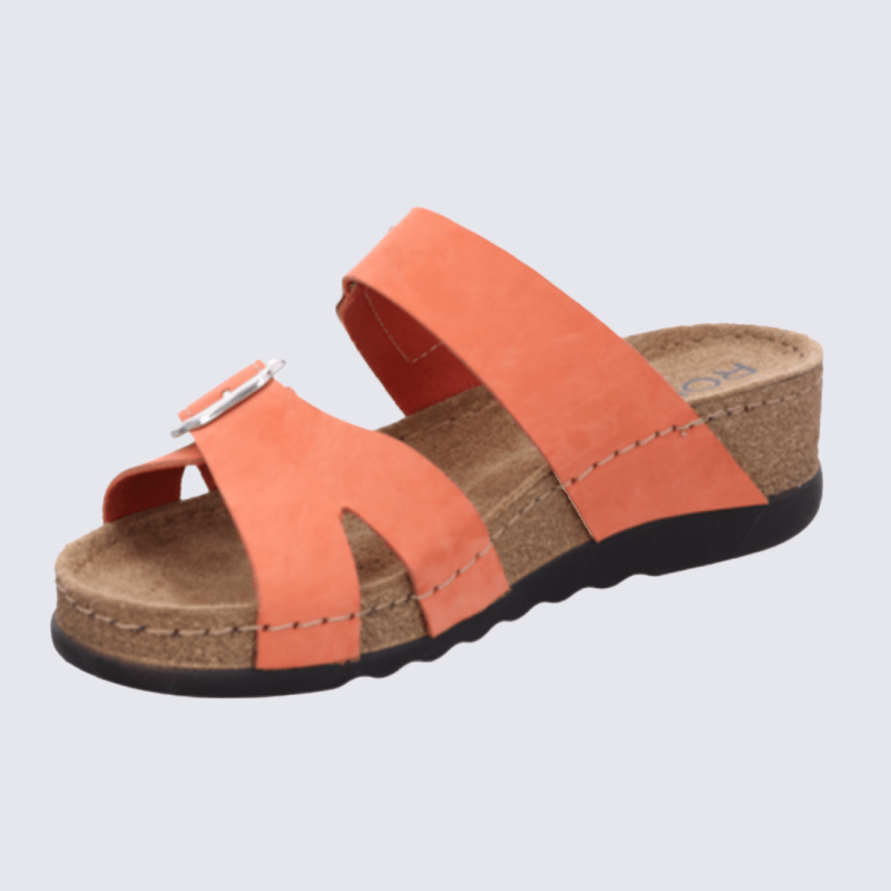 Mules Rohde, Mules brides réglables femme en cuir nubuck baiser