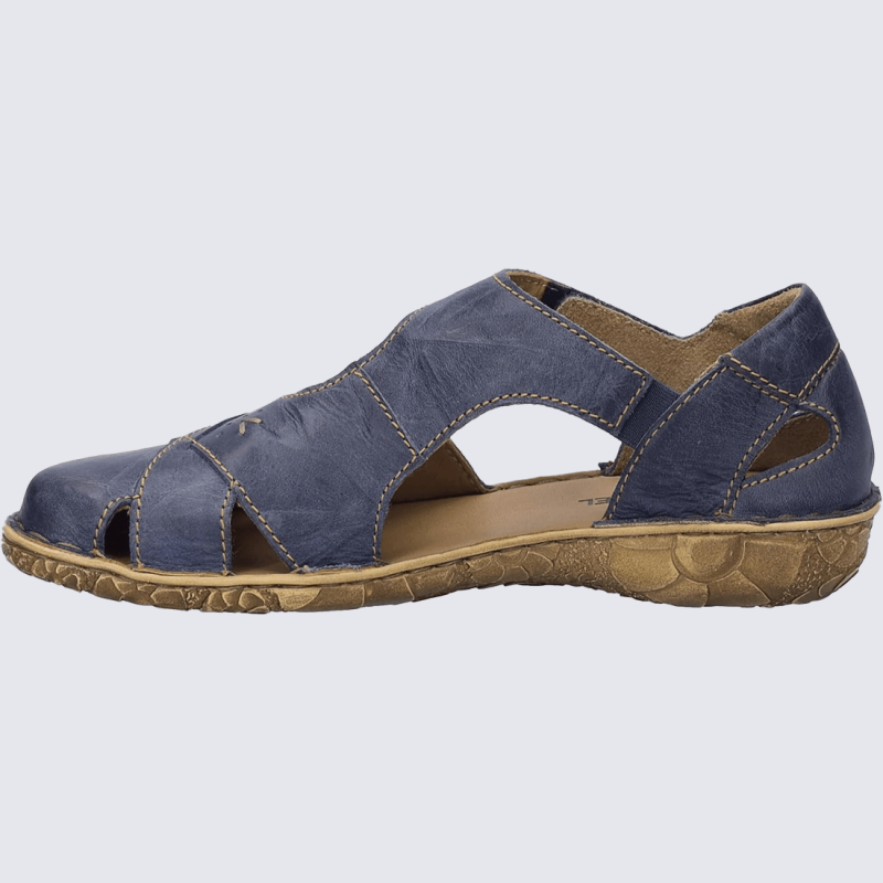 Sandales Josef Seibel, Sandales élégantes femme cuir perforé marine