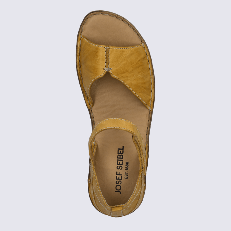 Mules Josef Seibel, Mules a bride cheville velcro chic et confort femmes en cuir ambre