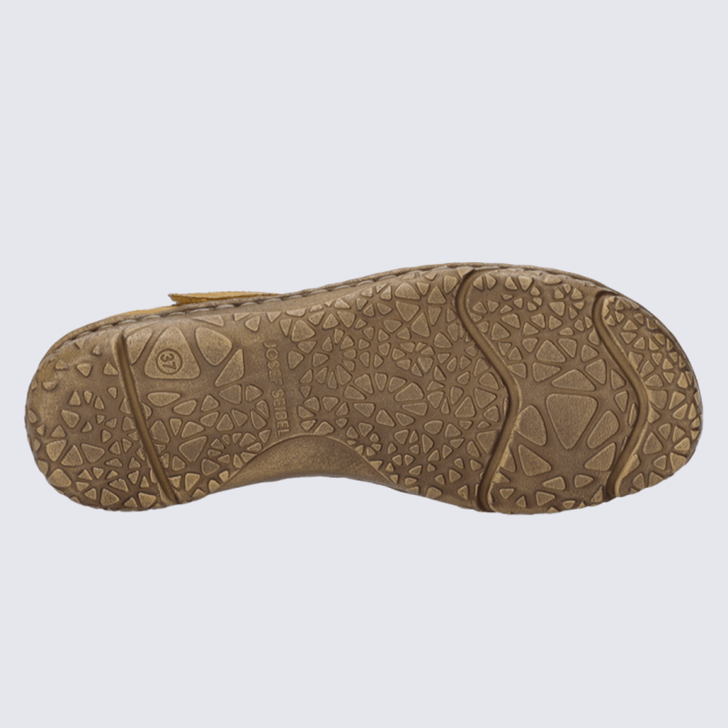 Mules Josef Seibel, Mules a bride cheville velcro chic et confort femmes en cuir ambre
