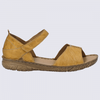 Mules Josef Seibel, Mules a bride cheville velcro chic et confort femmes en cuir ambre