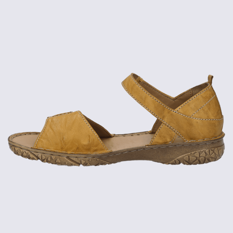 Mules Josef Seibel, Mules a bride cheville velcro chic et confort femmes en cuir ambre