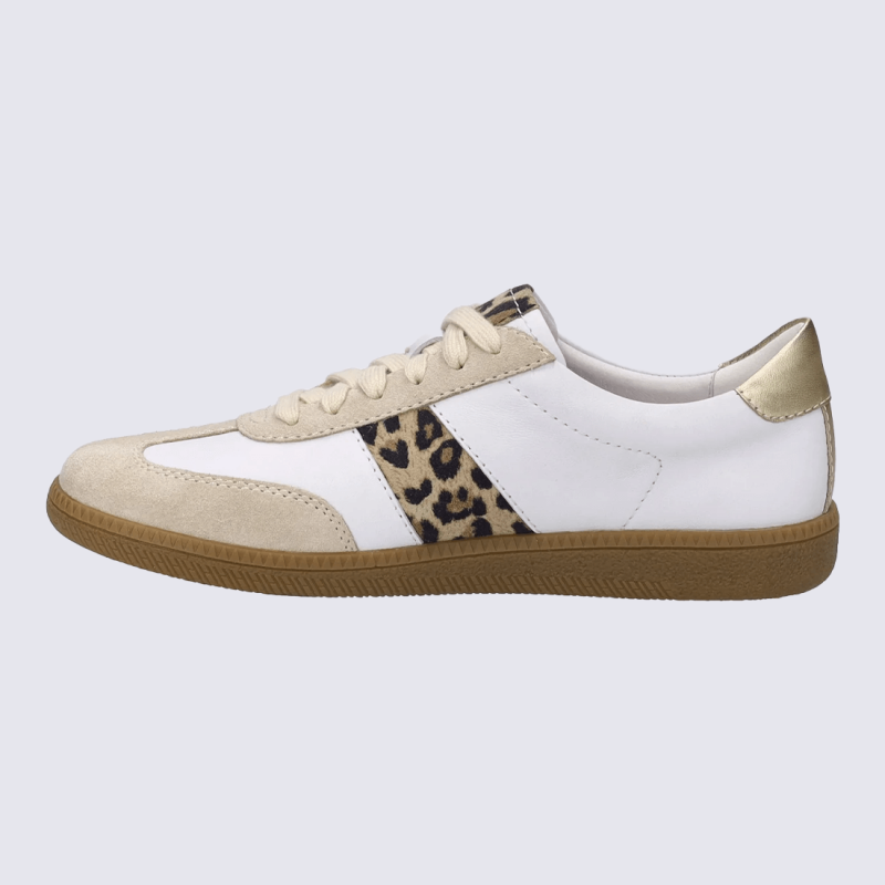 Chaussures Josef Seibel, Chaussures a la mode design léopard femmes en cuir beige multi