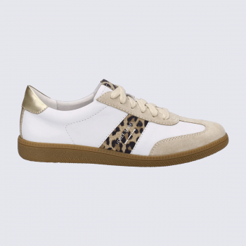 Chaussures Josef Seibel, Chaussures a la mode design léopard femmes en cuir beige multi