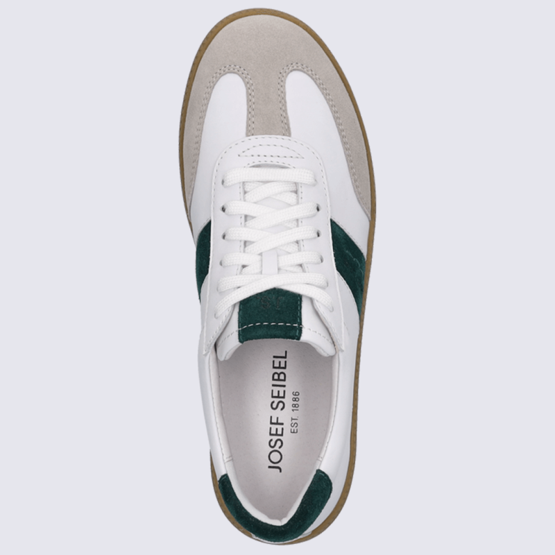 Sneaker Josef Seibel, Sneaker tendance laçage classique femme en cuir blanc ébène