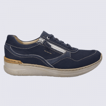 Baskets Josef Seibel, baskets style sportif femme en nubuck océan requin