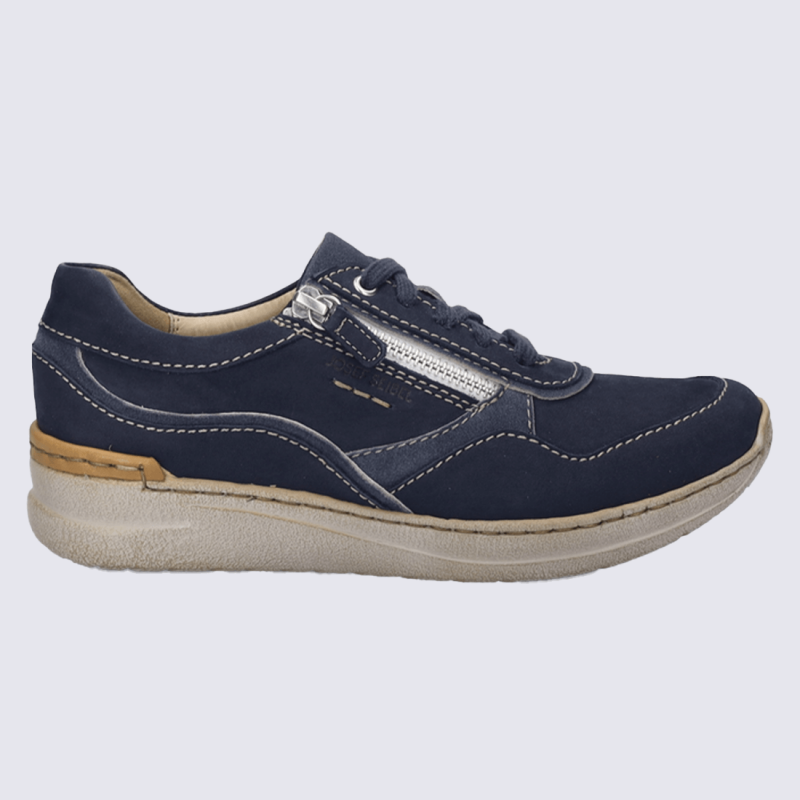 Baskets Josef Seibel, baskets style sportif femme en nubuck océan requin