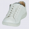 Basket Josef Seibel, Basket moderne et classe femme en cuir blanc et argent Basket Josef Seibel, Basket moderne et classe femme en cuir blanc et argent