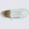 Basket Josef Seibel, Basket moderne et classe femme en cuir blanc et argent Basket Josef Seibel, Basket moderne et classe femme en cuir blanc et argent