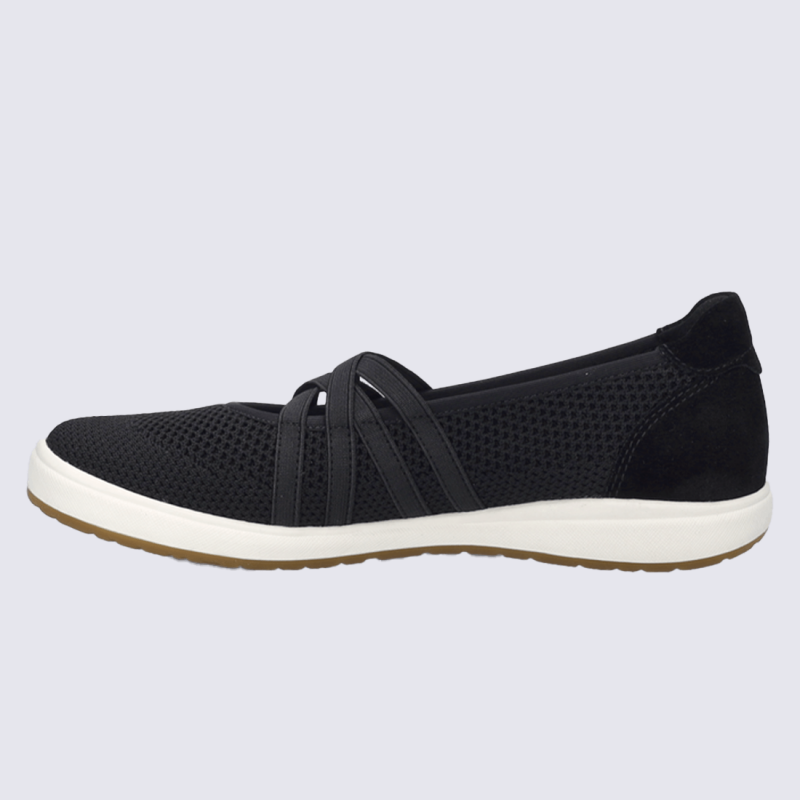 Ballerines Josef, Ballerines chic et confort femme en cuir et textile noir