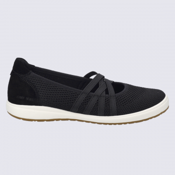 Ballerines Josef, Ballerines chic et confort femme en cuir et textile noir
