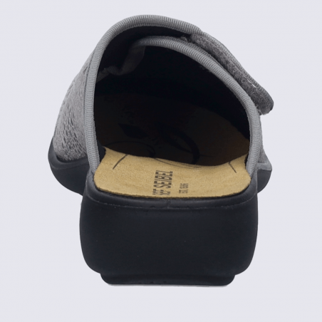 Mules Josef Seibel, Mules tendance fermeture Velcro femme en cuir/textile gris clair Mules Josef Seibel, Mules tendance fermeture Velcro femme en cuir/textile gris clair