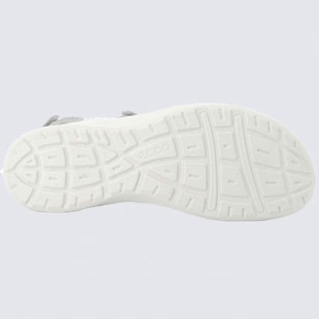 Sandales Ecco, sandales moderne et sportives femme en cuir blanc argent Sandales Ecco, sandales moderne et sportives femme en cuir blanc argent