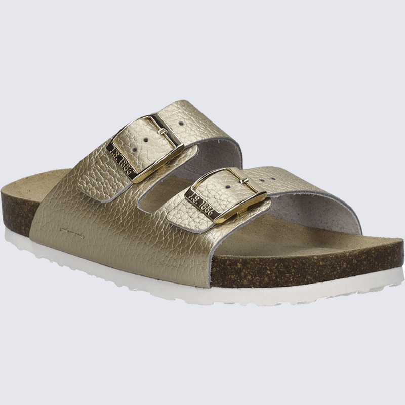 Sandales Josef Seibel, sandales confort chic et moderne femme en cuir gold