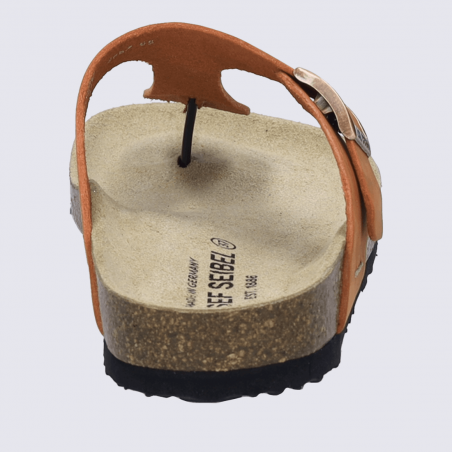 Tongues Josef Seibel, Tongues sobre est classe femme cuir orange Tongues Josef Seibel, Tongues sobre est classe femme cuir orange