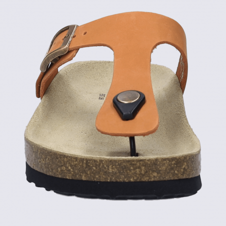 Tongues Josef Seibel, Tongues sobre est classe femme cuir orange Tongues Josef Seibel, Tongues sobre est classe femme cuir orange