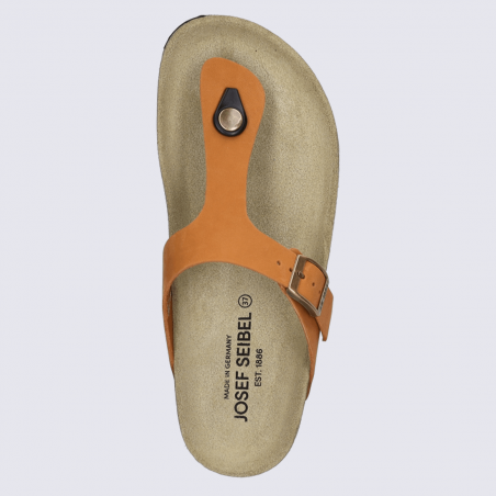 Tongues Josef Seibel, Tongues sobre est classe femme cuir orange Tongues Josef Seibel, Tongues sobre est classe femme cuir orange