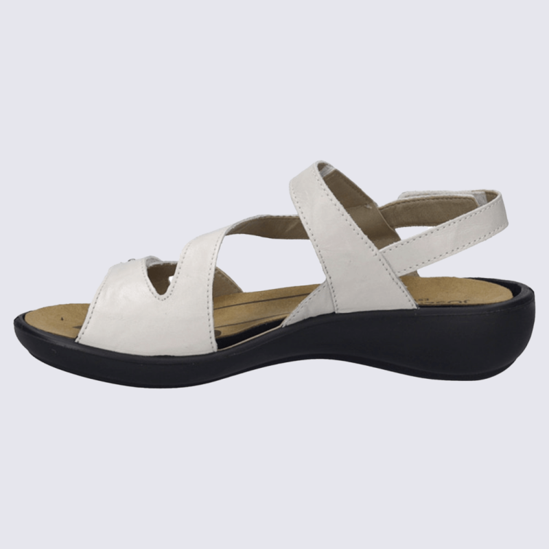 Sandales Josef Seibel, sandales velcro femme en cuir blanc