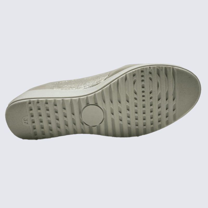 Chaussures Arima, chaussures à enfiler femme en cuir beige