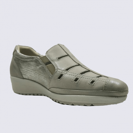 Chaussures Arima, chaussures à enfiler femme en cuir beige Chaussures Arima, chaussures à enfiler femme en cuir beige