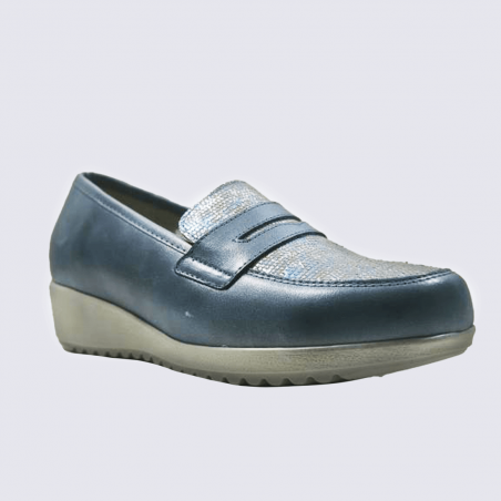 Mocassin Arima, mocassin à enfilage rapide femme en cuir jeans Mocassin Arima, mocassin à enfilage rapide femme en cuir jeans