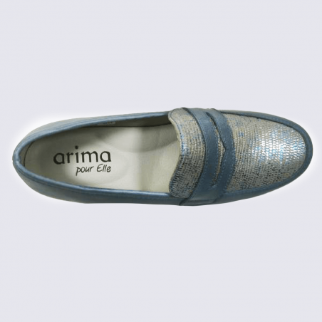 Mocassin Arima, mocassin à enfilage rapide femme en cuir jeans Mocassin Arima, mocassin à enfilage rapide femme en cuir jeans