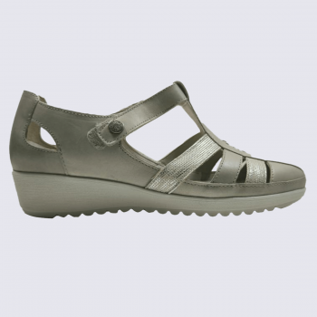 Chaussures ouverte Arima, chaussures confort et parfait pour l'ete femme en cuir beige