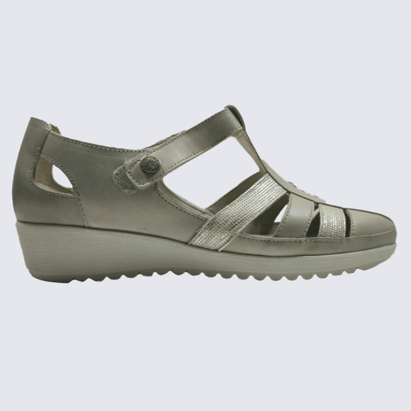 Chaussures ouverte Arima, chaussures confort et parfait pour l'ete femme en cuir beige