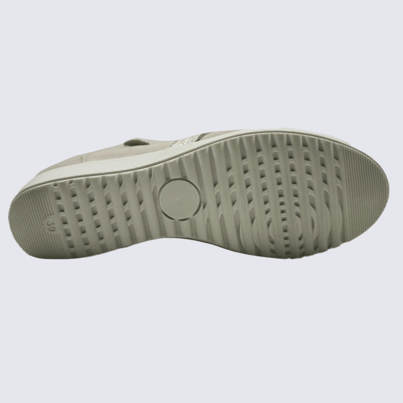 Chaussures ouverte Arima, chaussures confort et parfait pour l'ete femme en cuir beige