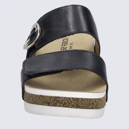 Sandales Josef Seibel, sandales tendance velcro et boucle femme en cuir lisse noir Sandales Josef Seibel, sandales tendance velcro et boucle femme en cuir lisse noir