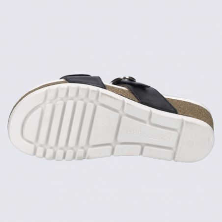 Sandales Josef Seibel, sandales tendance velcro et boucle femme en cuir lisse noir Sandales Josef Seibel, sandales tendance velcro et boucle femme en cuir lisse noir