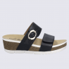 Sandales Josef Seibel, sandales tendance velcro et boucle femme en cuir lisse noir Sandales Josef Seibel, sandales tendance velcro et boucle femme en cuir lisse noir