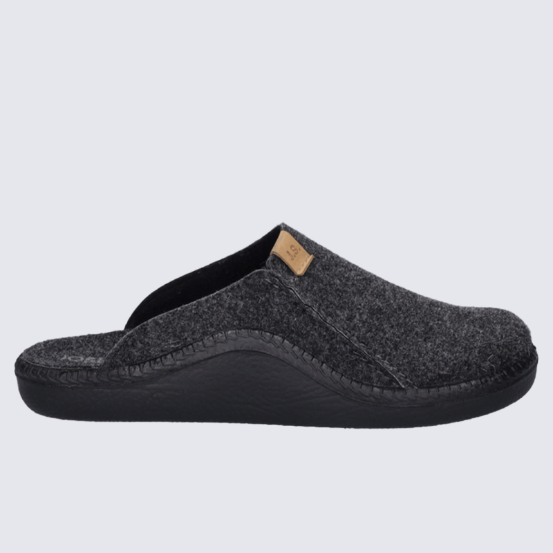 Mules Josef Seibel, mules agréables et raffinées femme en textile anthracite