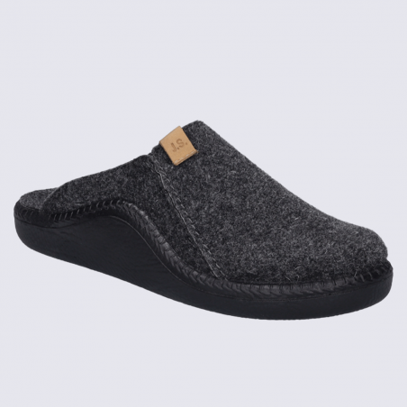Mules Josef Seibel, mules agréables et raffinées femme en textile anthracite Mules Josef Seibel, mules agréables et raffinées femme en textile anthracite