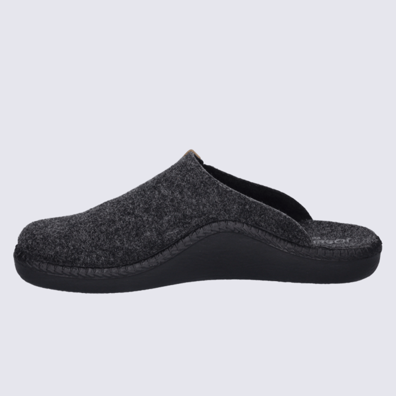 Mules Josef Seibel, mules agréables et raffinées femme en textile anthracite