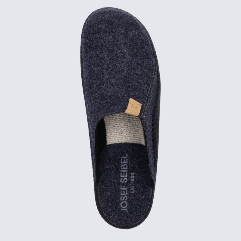 Mules Josef Seibel, mules agréables et solide homme en feutre bleu marine