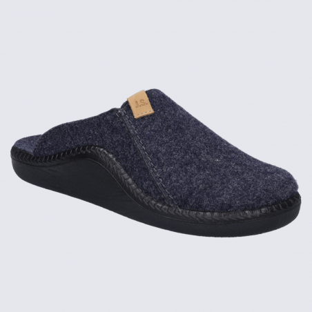 Mules Josef Seibel, mules agréables et solide homme en feutre bleu marine