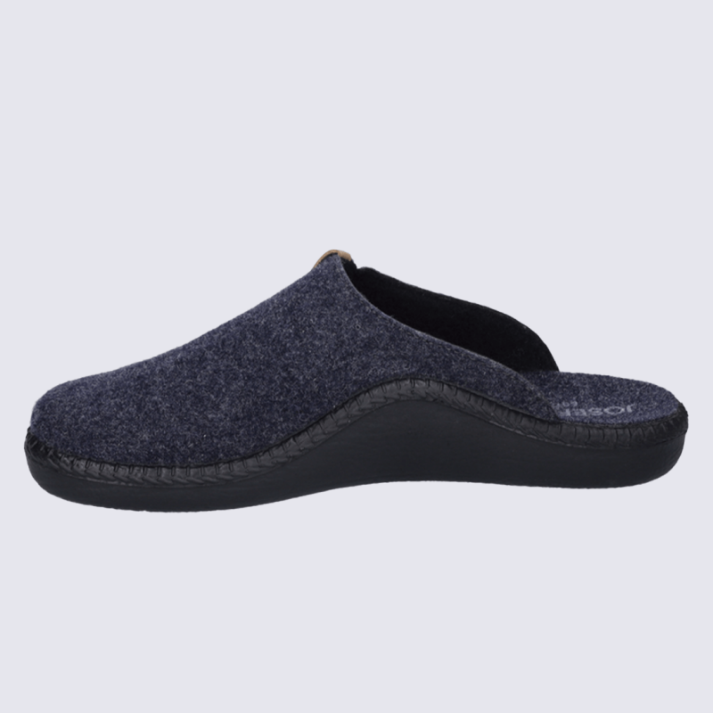 Mules Josef Seibel, mules agréables et solide homme en feutre bleu marine