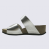 Mules Vital, mules élégantes à talons moderne femme en cuir métal argent Mules Vital, mules élégantes à talons moderne femme en cuir métal argent