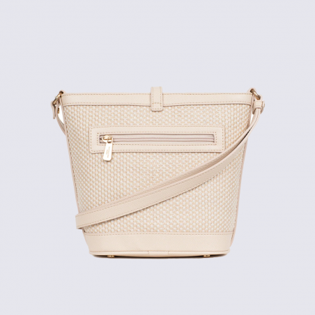 Sac bandoulière Hexagona, Sac bandoulière tendance et pratique femme en textile beige Sac bandoulière Hexagona, Sac bandoulière tendance et pratique femme en textile beige