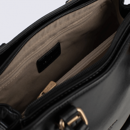 Sac à main Hexagona, Sac à main moderne et tendance femme en textile noir Sac à main Hexagona, Sac à main moderne et tendance femme en textile noir
