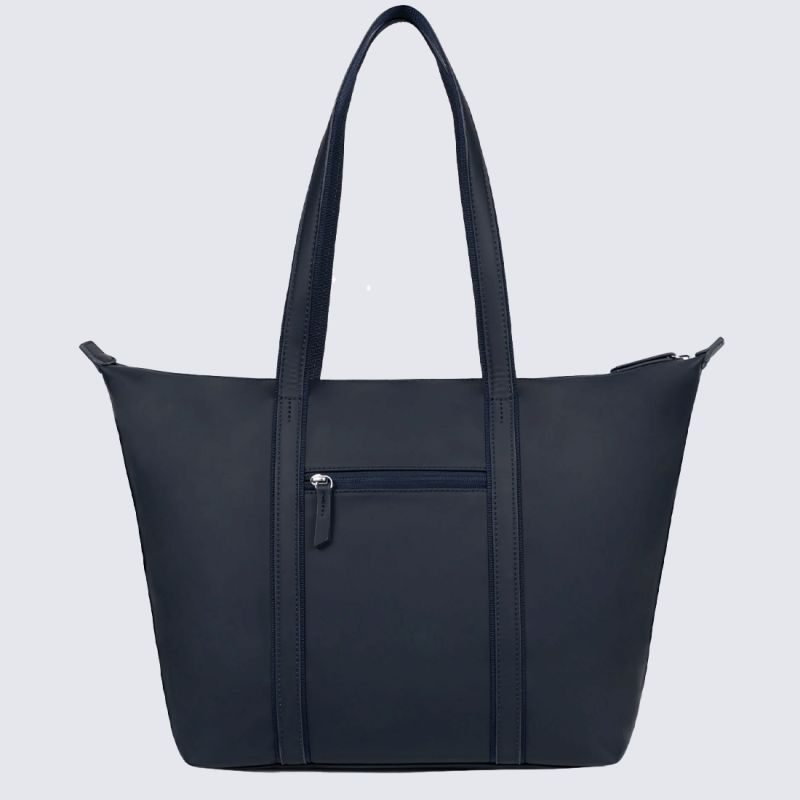 Sac cabas Hexagona, Sac à main simple et classe femme en textile bleu nuit