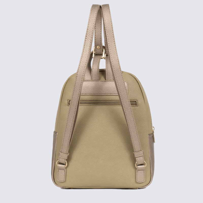 Sac à dos Hexagona, Sac à dos Urbain Fonctionnel Femme en textile kaki bronze