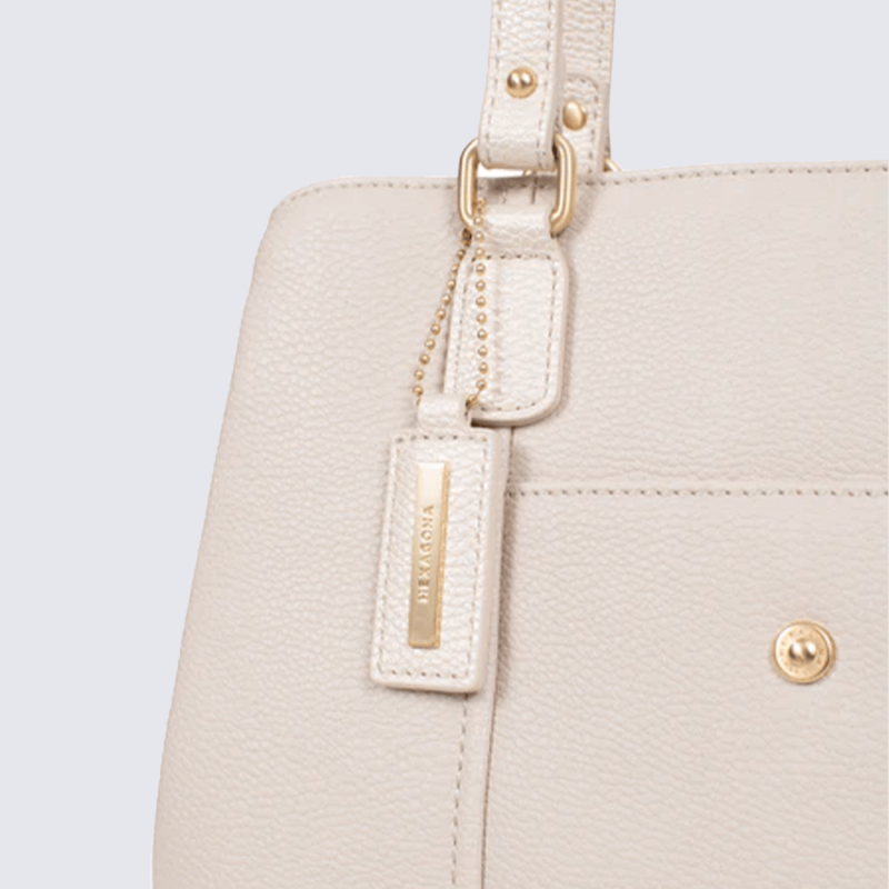 Sac à main Hexagona, Sac à main moderne et élégant femme en textile gris doré