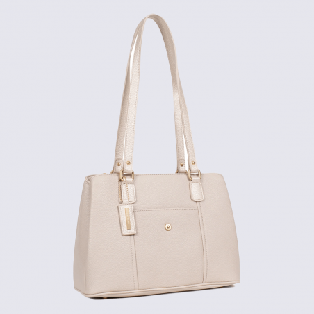 Sac à main Hexagona, Sac à main moderne et élégant femme en textile gris doré