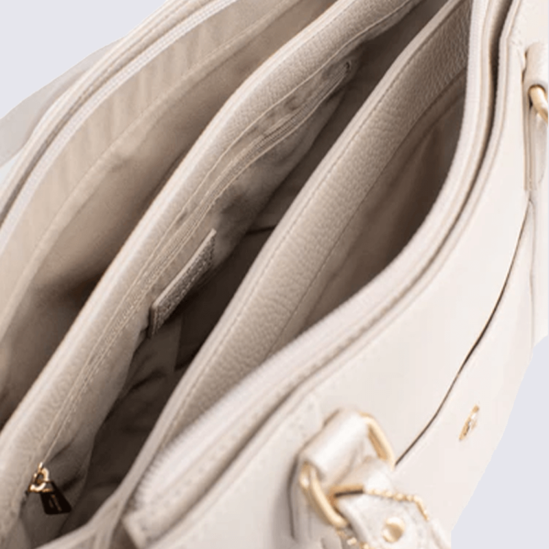 Sac à main Hexagona, Sac à main moderne et élégant femme en textile gris doré