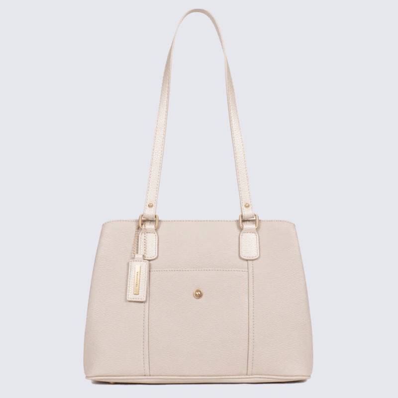 Sac à main Hexagona, Sac à main moderne et élégant femme en textile gris doré